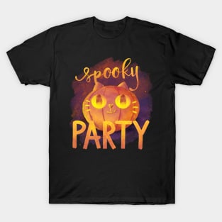 Spooky Party - Halloween Pumpkin cat T-Shirt
